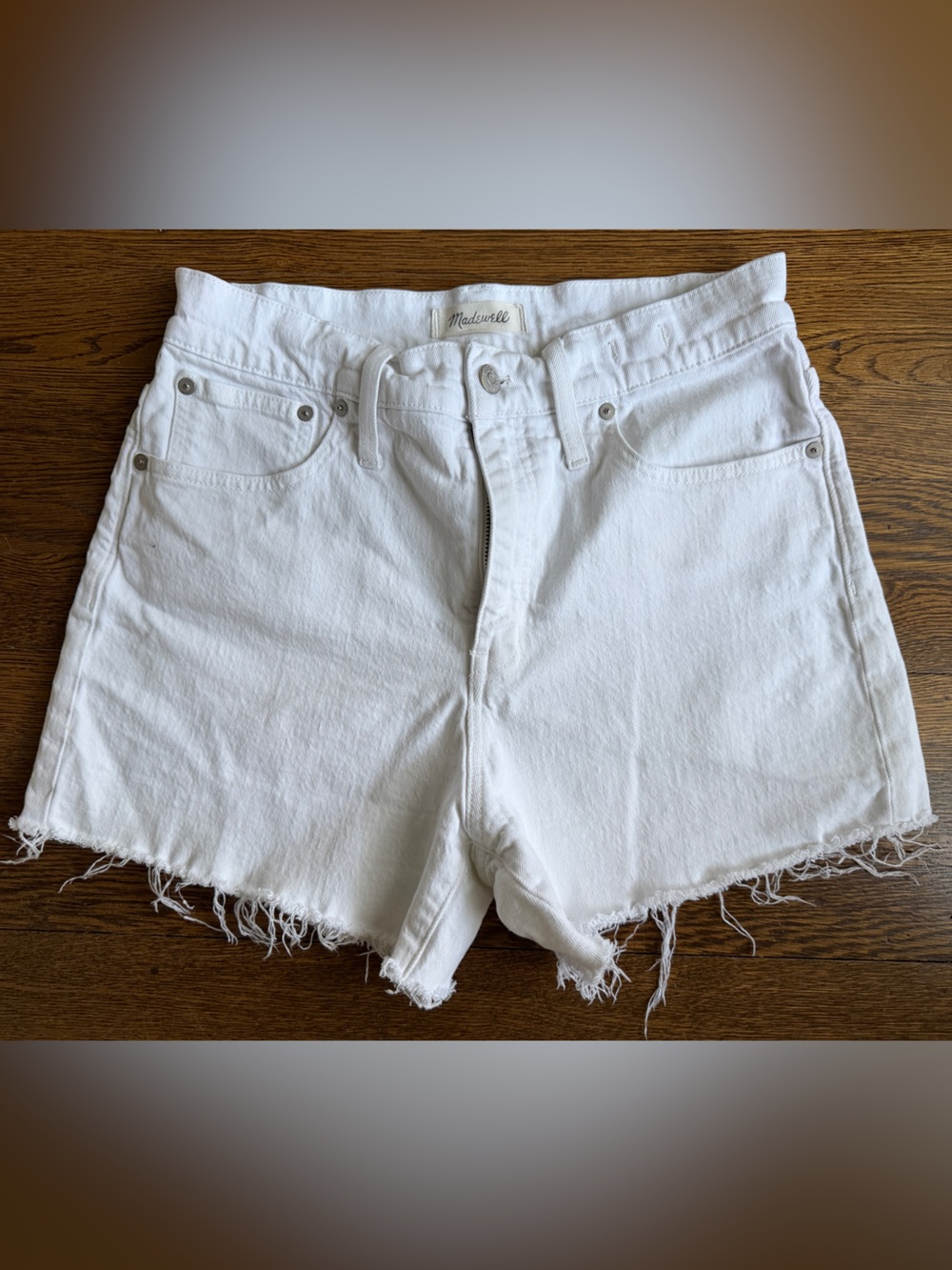 Madewell Women’s High-Rise Denim Shorts in Tile White size 29